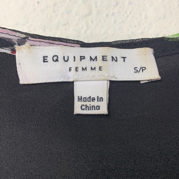 Equipment Natasha Button-detailed Floral-print Silk-georgette Mini Dress Black‎ - Picture 4 of 6